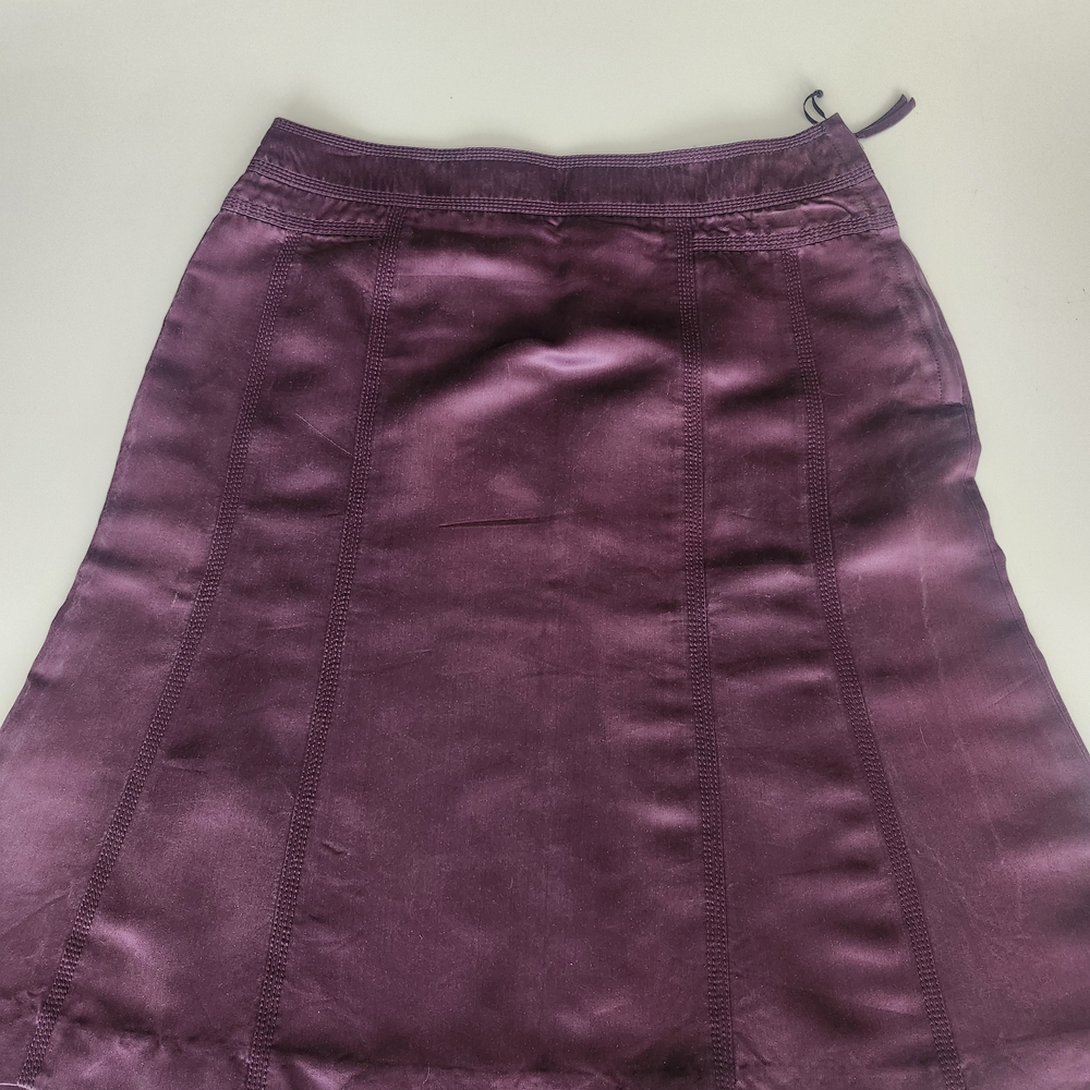 Louis Vuitton Vintage Elegant Purple Women's Silk, Lined Skirt
